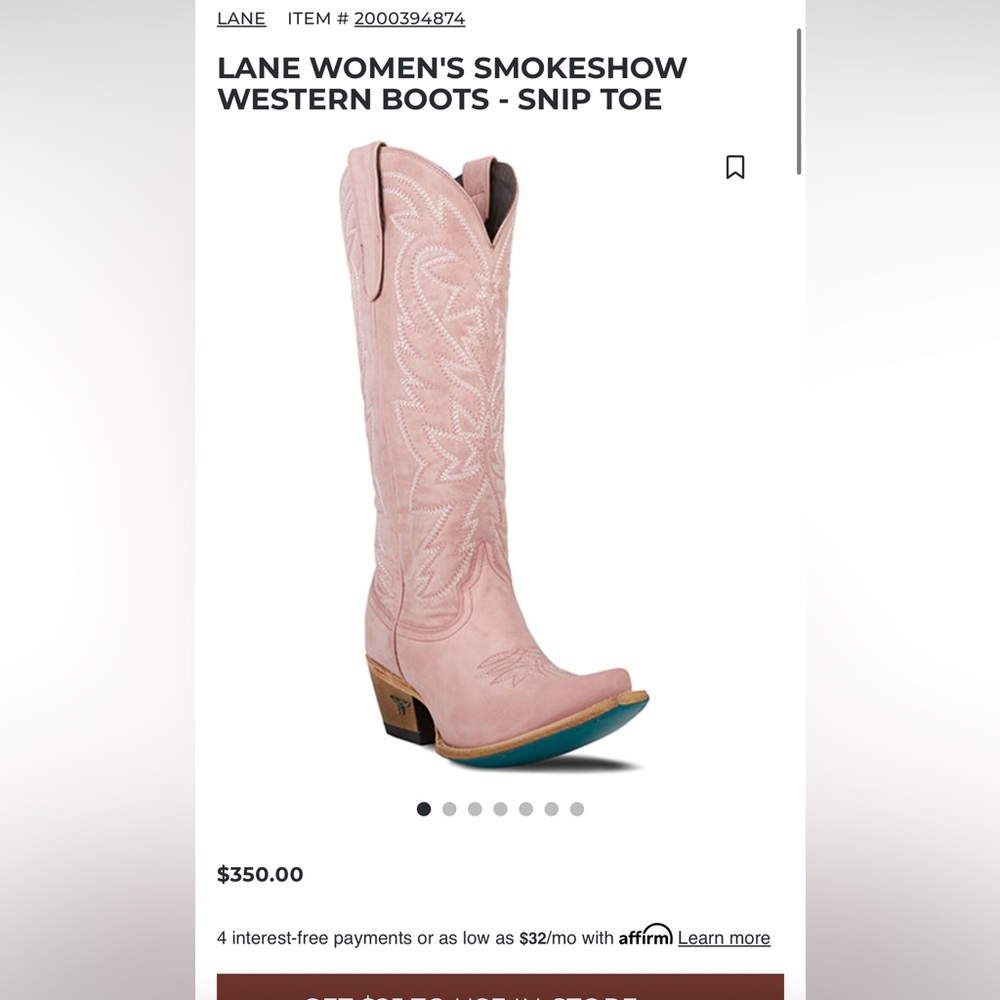 Lane Boots “Smokeshow” western cowboy boots 💕PINK💕 - Picture 10 of 10